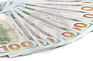 Hundred dollars bank notes background