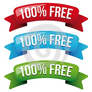 Hundred percent free ribbon set