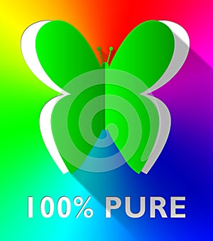 Hundred Percent Pure Butterfly Shows Healthful 3d Illustration photo