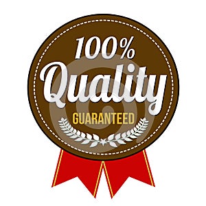 Hundred percent quality guaranteed badge