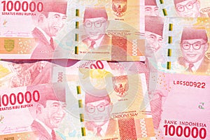 Hundred thousand rupiah indonesia paper money background