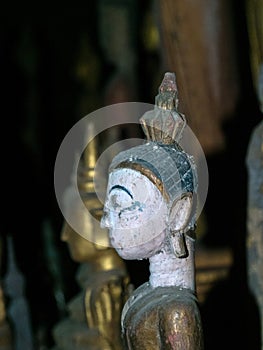 Hundreds of Buddha images in Pak Ou Caves. Luang Phabang, Laos, Asia