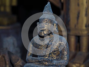 Hundreds of Buddha images in Pak Ou Caves. Luang Phabang, Laos, Asia