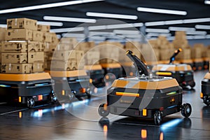 Hundreds of parcels sorted hourly with robotic efficiency, powered by AGVs photo