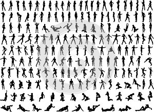 Hundreds of People Silhouettes photo