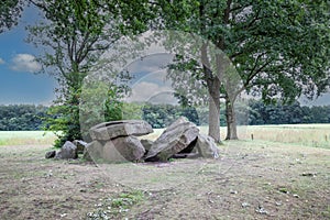 Hunebed D29 or Dolmen D29, Buinen, municipality of Borger-Odoorn in the Dutch province of Drenthe