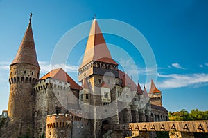 Hunedoara Castle, also known a Corvin Castle or Hunyadi Castle, is a Gothic-Renaissance castle in Hunedoara, Romania