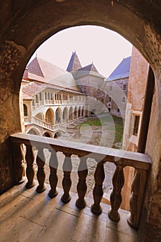 Hunedoara castle: courtyard view from a balcony
