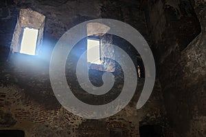 Details from the interior room of the Corvins Castle, light small window.