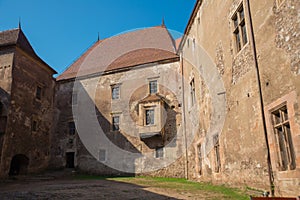 HUNEDOARA, ROMANIA: Famous in Europe, Corvin Castle or Hunyadi Castle in Hunedoara