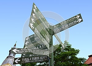 Hungarian Crossroad Sign
