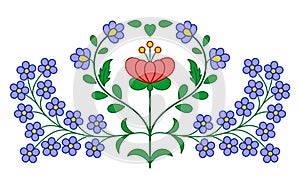 Hungarian embroidery floral decoration