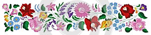 Hungarian embroidery folk pattern border photo