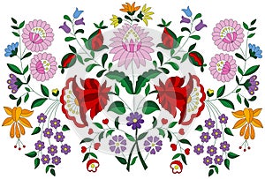 Hungarian embroidery folk pattern from Kalocsa region