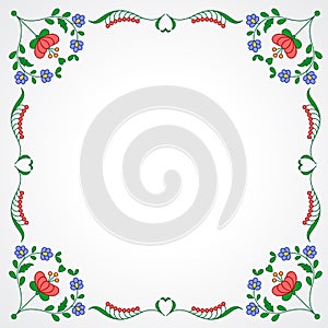 Hungarian embroidery frame with floral decoration