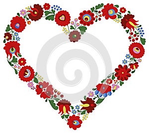 Hungarian embroidery heart frame