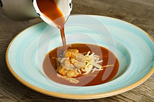 Hungarian fish soup with catfish