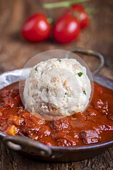 hungarian goulash with dumpling