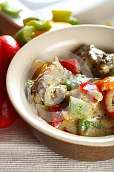 Hungarian goulash made from chicken