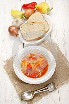 Hungarian letscho with sweet peppers