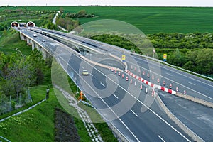 Hungarian M6 highway with tunel