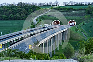Hungarian M6 highway with tunel