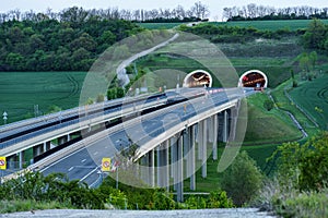 Hungarian M6 highway with tunel