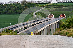 Hungarian M6 highway with tunel