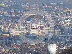 Hungarian Parliament as seen from LibegÅ‘