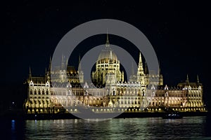 Hungarian parliament in Budapest at night