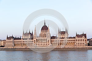 Hungarian Parliament Building on the bank od Donau
