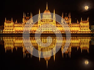 Hungarian Parliament Building Budapest at night