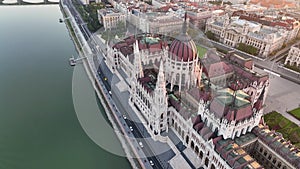 Hungarian Parliament Building with the Danube river