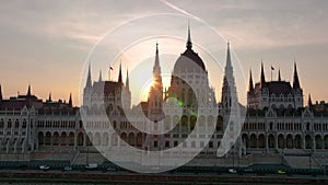 Hungarian Parliament Building with the Danube river