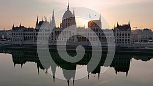 Hungarian Parliament Building with the Danube river, in Budapest, Hungary.