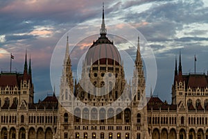 Hungarian Parliament Building Dome in evening light