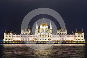 The Hungarian Parliament Building in the night photo