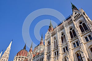 Hungarian Parliament Building, Orszaghaz in Budapest, Hungary photo