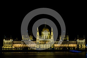 Hungarian Parliament Building, Orszaghaz, Budapest by night, Bud