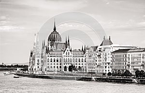Hungarian parliament building - Orszaghaz and Danube river in Bu photo