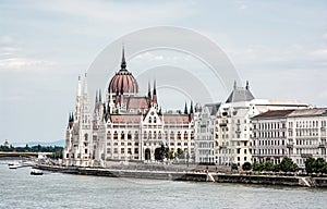 Hungarian parliament building - Orszaghaz and Danube river in Bu photo