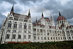 Hungarian Parliament Building OrszÃ¡ghÃ¡z view from the back.