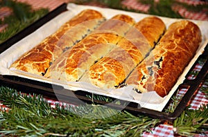 Hungarian rolled christmas cake aka beigli or bejgli