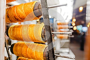 Hungarian round delicacy cake Kurtoskalacs