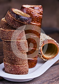 Hungarian a round loaf with the cinnamon