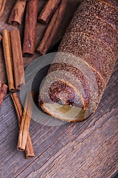 Hungarian a round loaf with the cinnamon