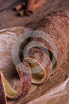 Hungarian a round loaf with the cinnamon