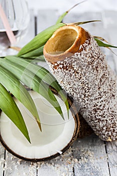 Hungarian a round loaf with coconut