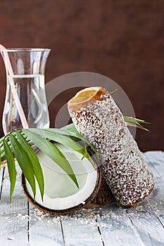 Hungarian a round loaf with coconut