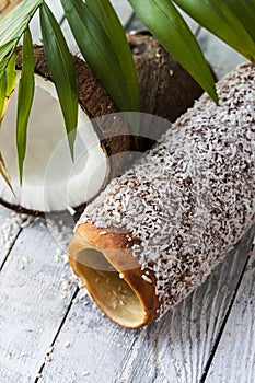 Hungarian a round loaf with coconut